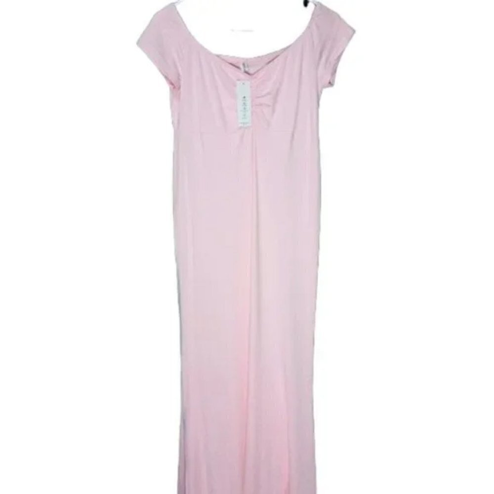 BLUSH PINK OFF SHOULDER GOWN